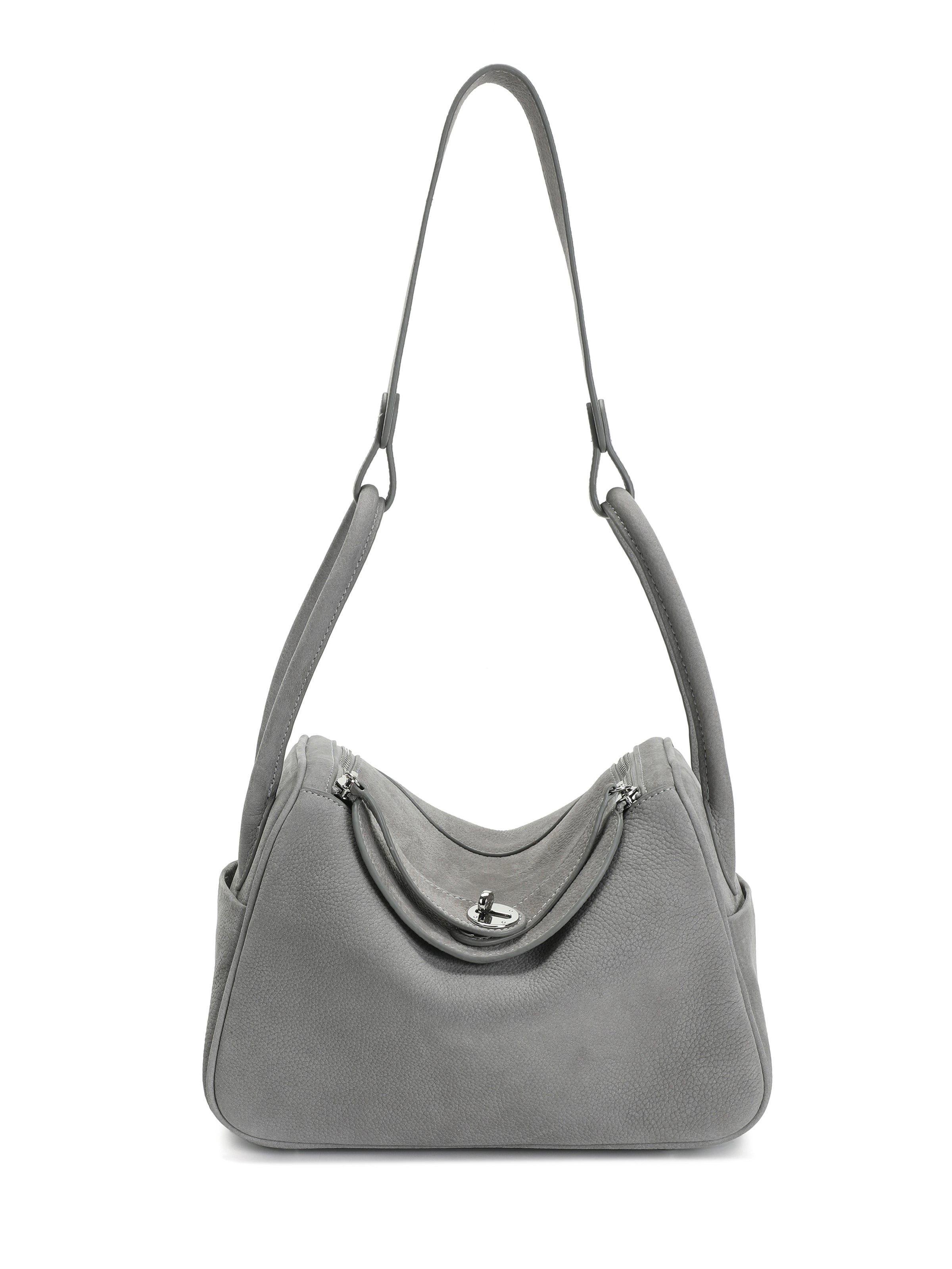 Gray Suede Shoulder Bag - The Lyra Soft Hobo Bag | True Couture