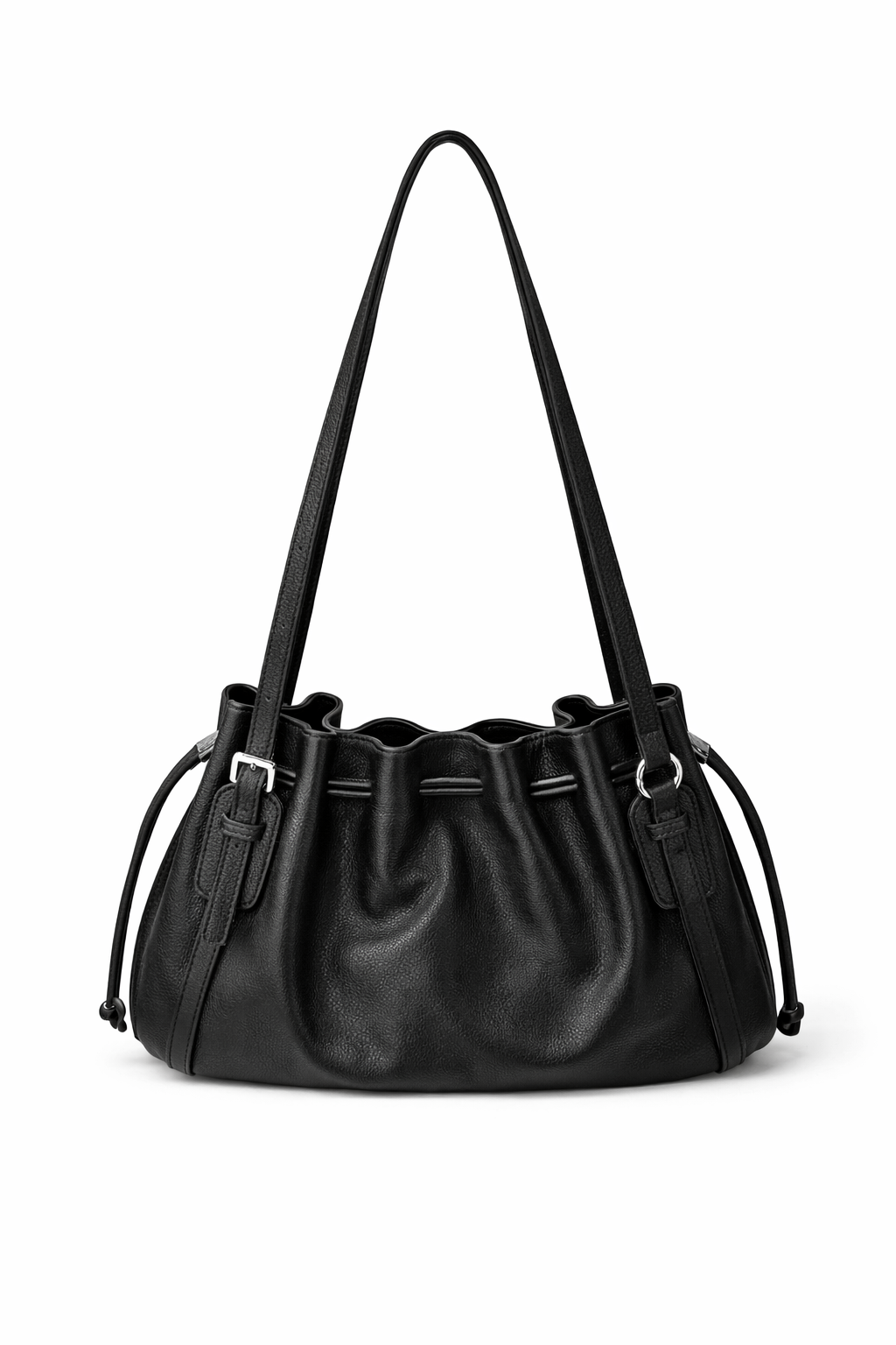 Senica Soft Ruched Handbag with Adjustable Shoulder Straps