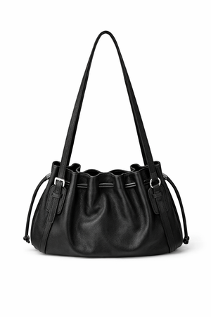 Senica Soft Ruched Handbag with Adjustable Shoulder Straps