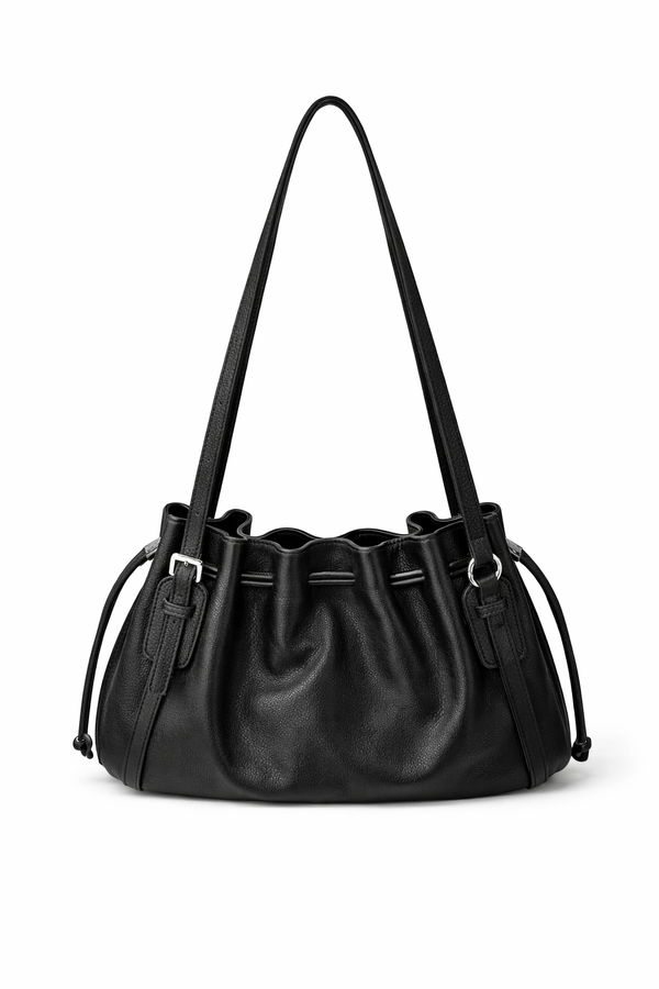 Senica Soft Ruched Handbag with Adjustable Shoulder Straps