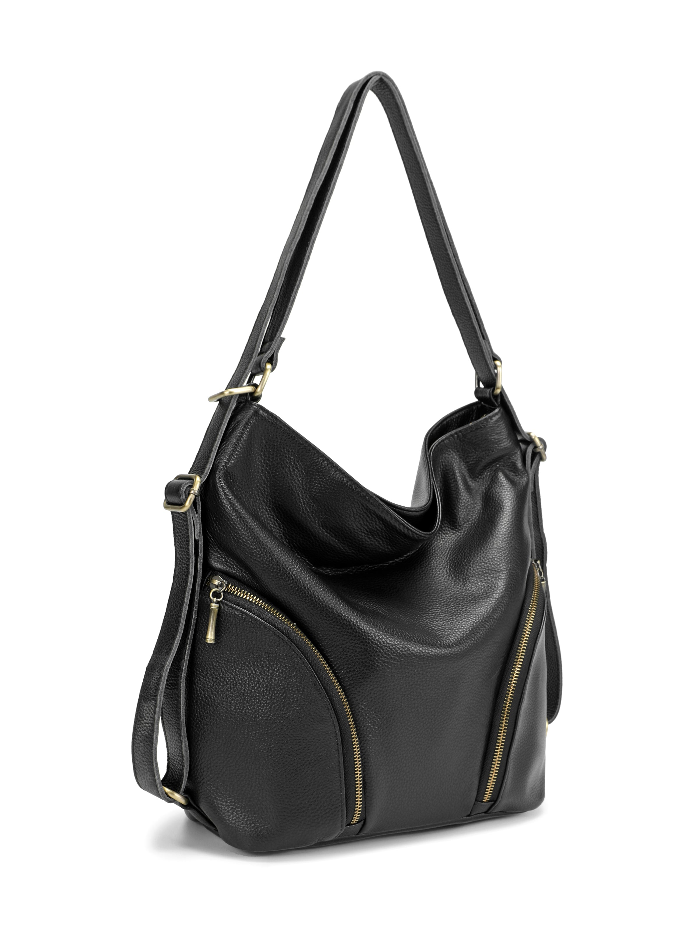 Sandra - Slouch Leather Hobo Shoulder Bag