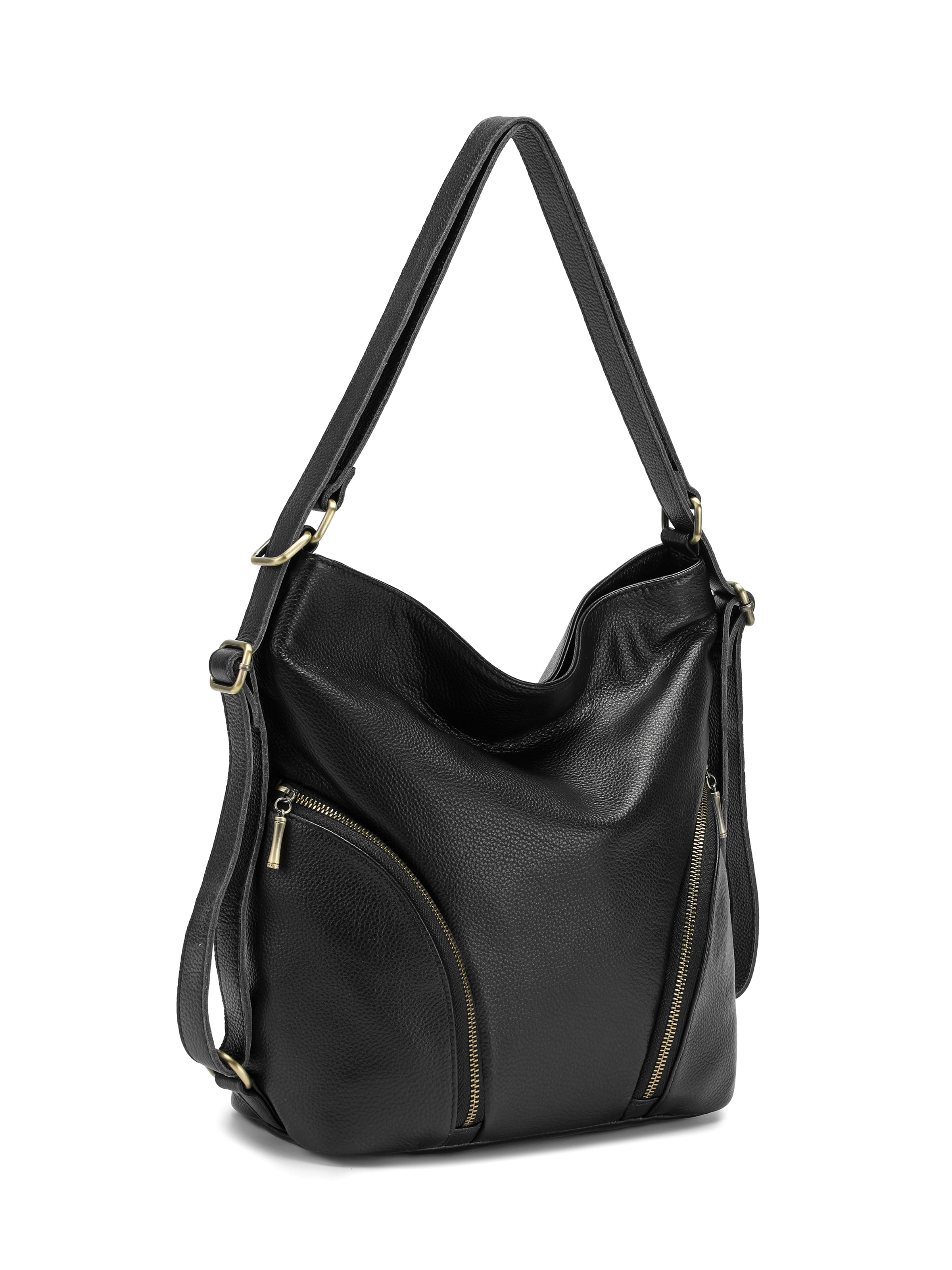 Sandra - Slouch Leather Hobo Shoulder Bag