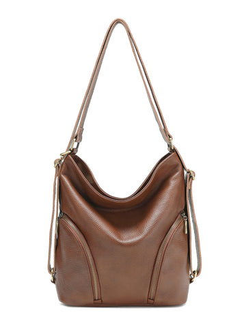Sandra - Slouchy Leather Hobo Shoulder Bag