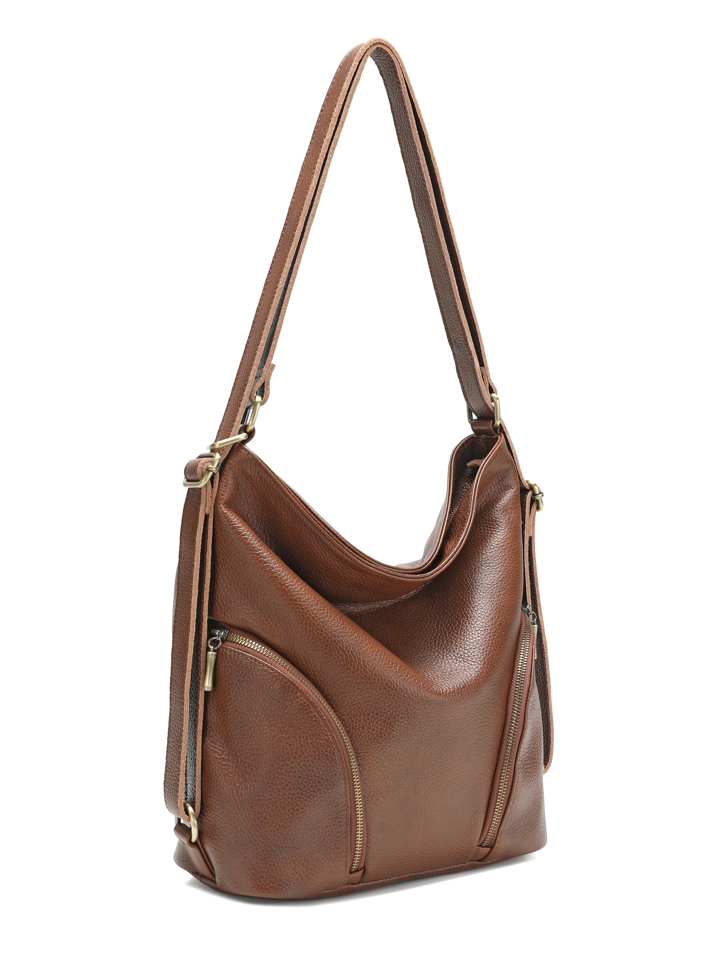 Sandra - Slouchy Leather Hobo Shoulder Bag