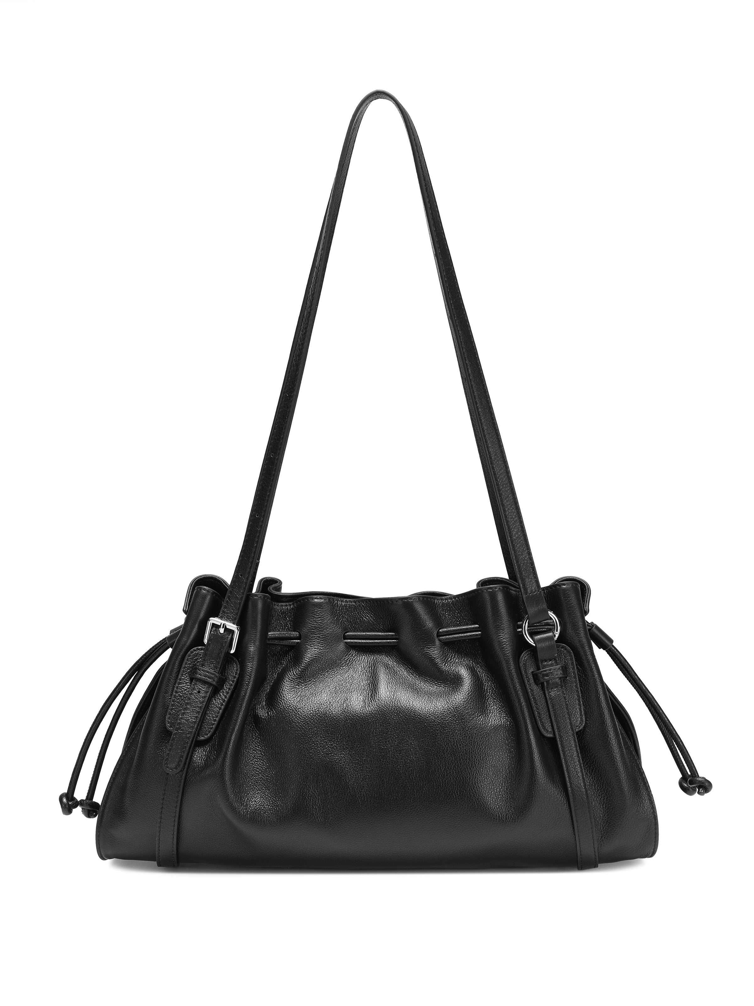 Senica Soft Ruched Handbag with Adjustable Shoulder Straps