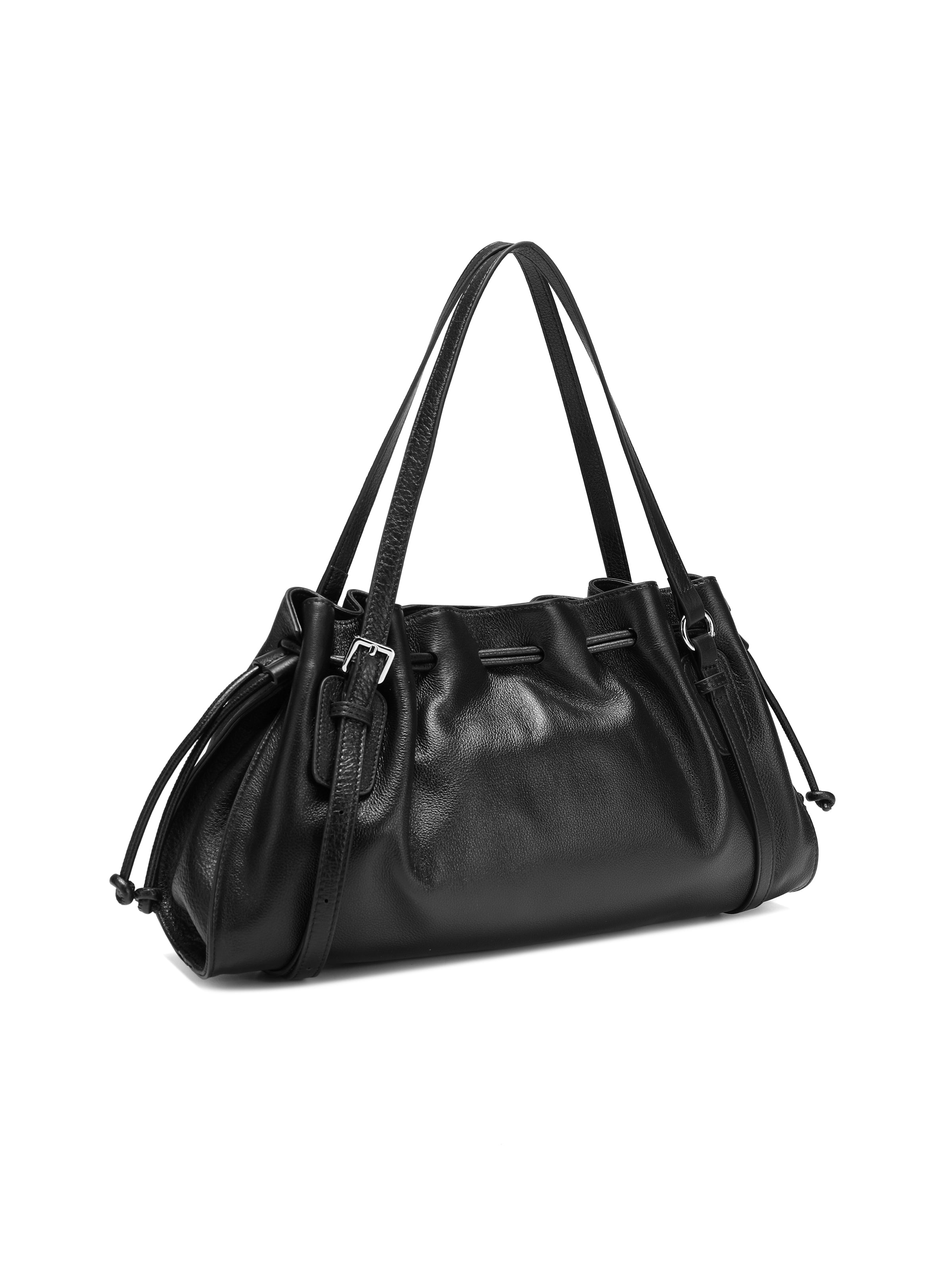 Senica Soft Ruched Handbag with Adjustable Shoulder Straps