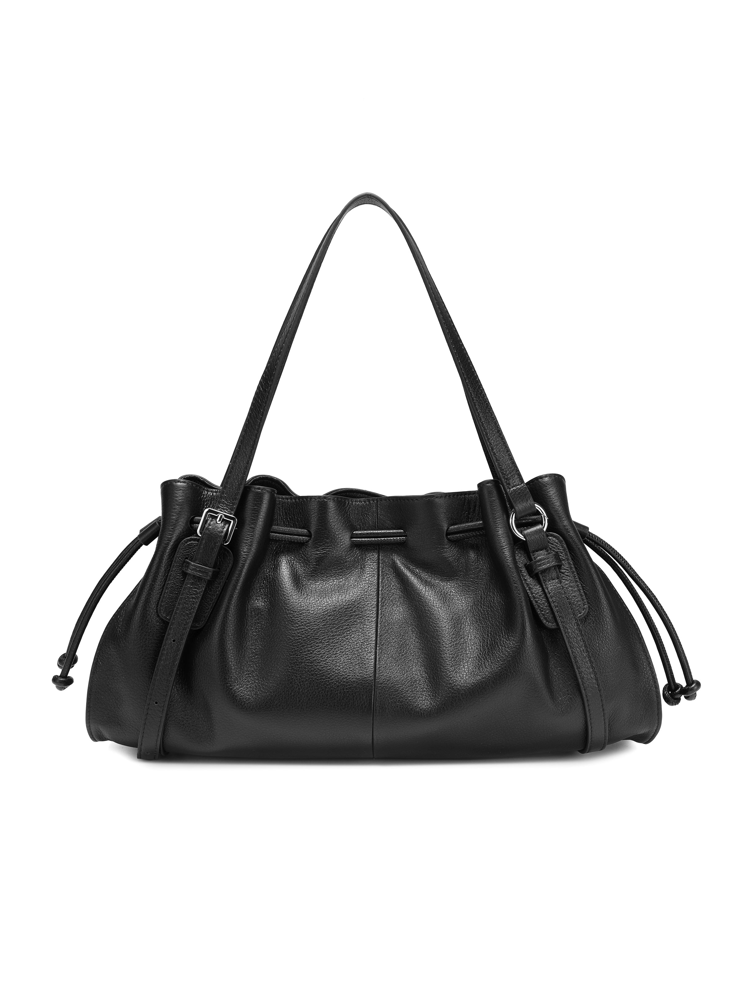 Senica Soft Ruched Handbag with Adjustable Shoulder Straps