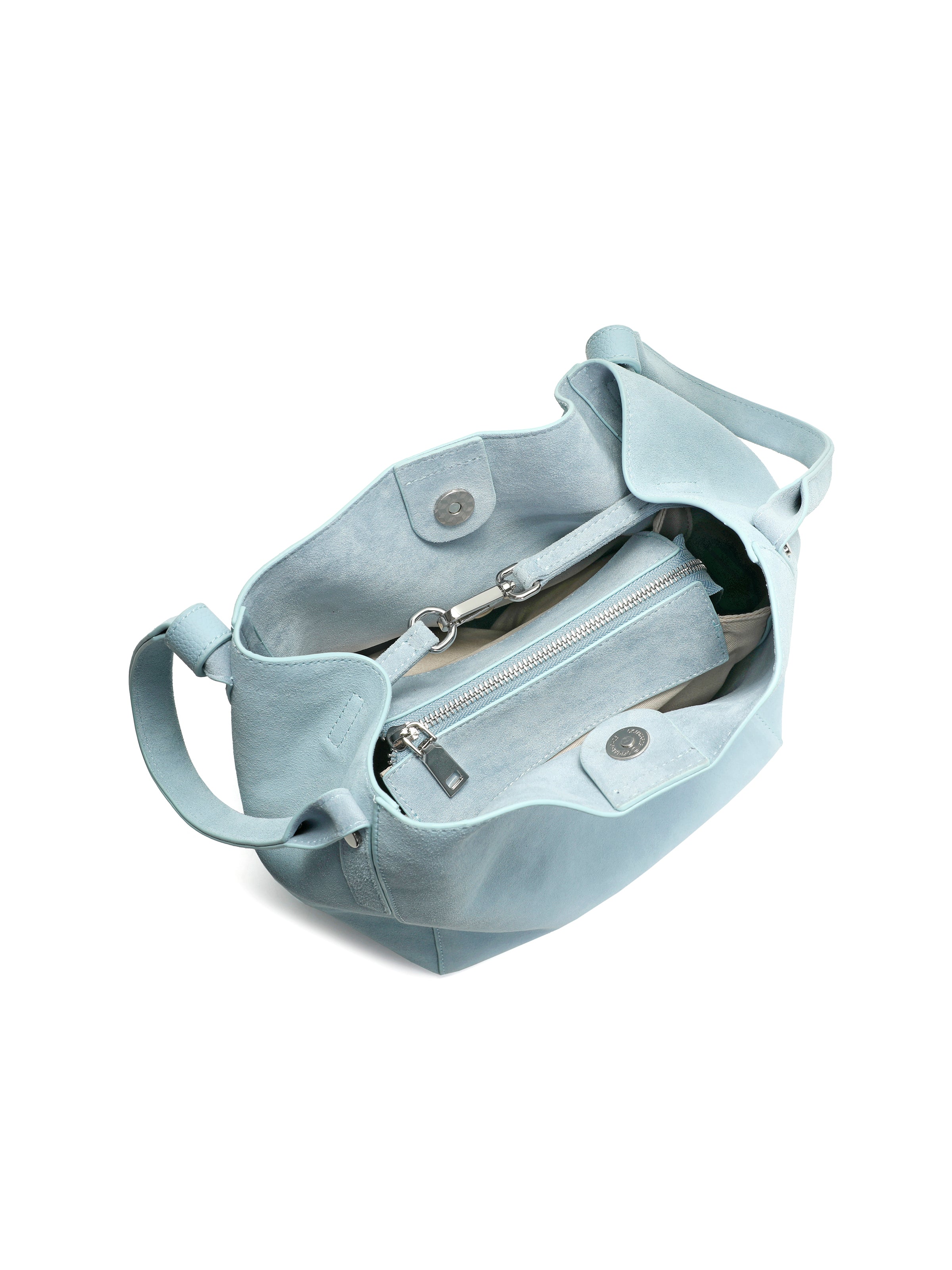 Waymark Baby Blue Suede Bag - The Essential tote