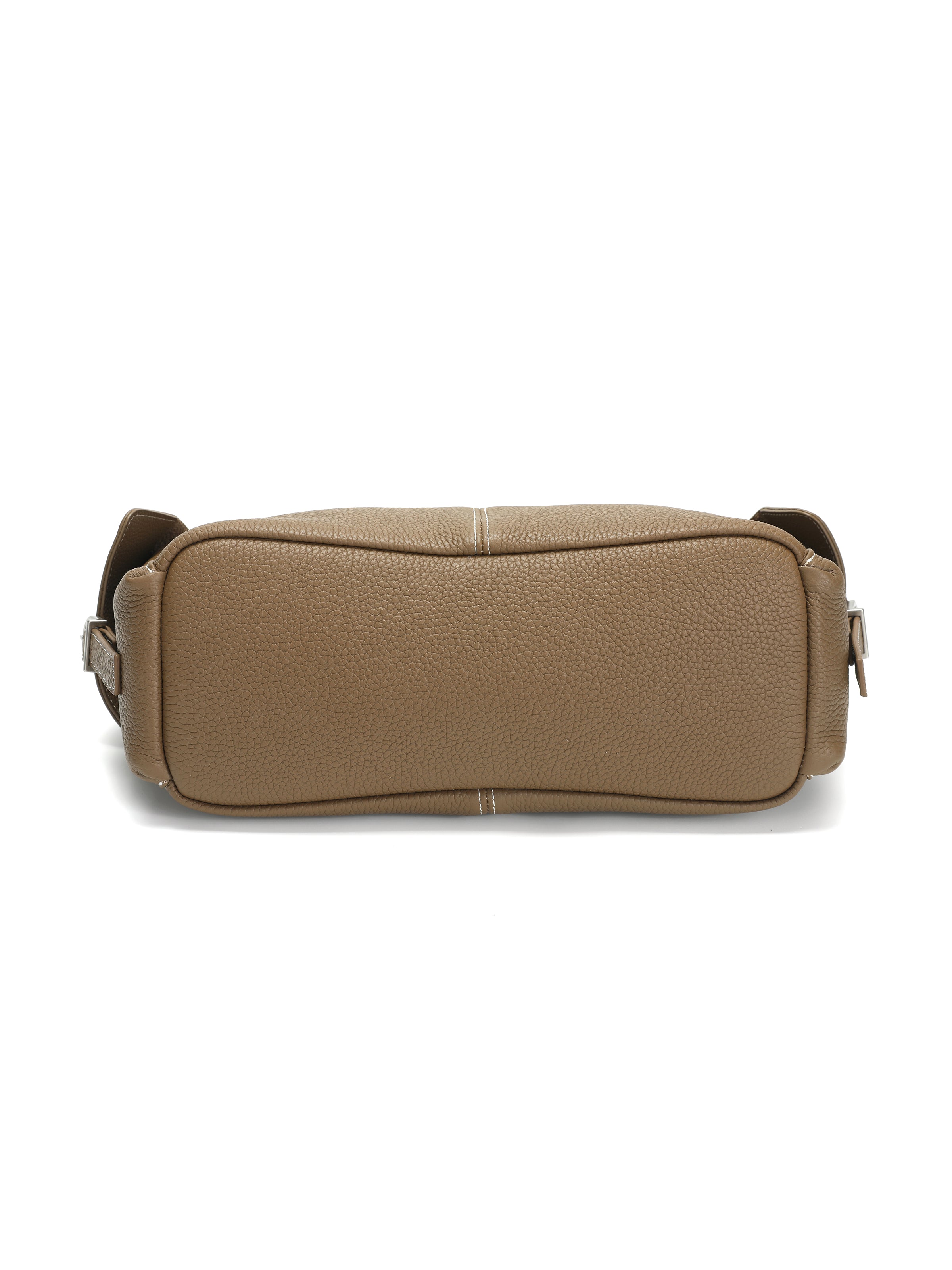 The Marais Pocket Hobo – Pebbled Leather Shoulder Bag in Taupe