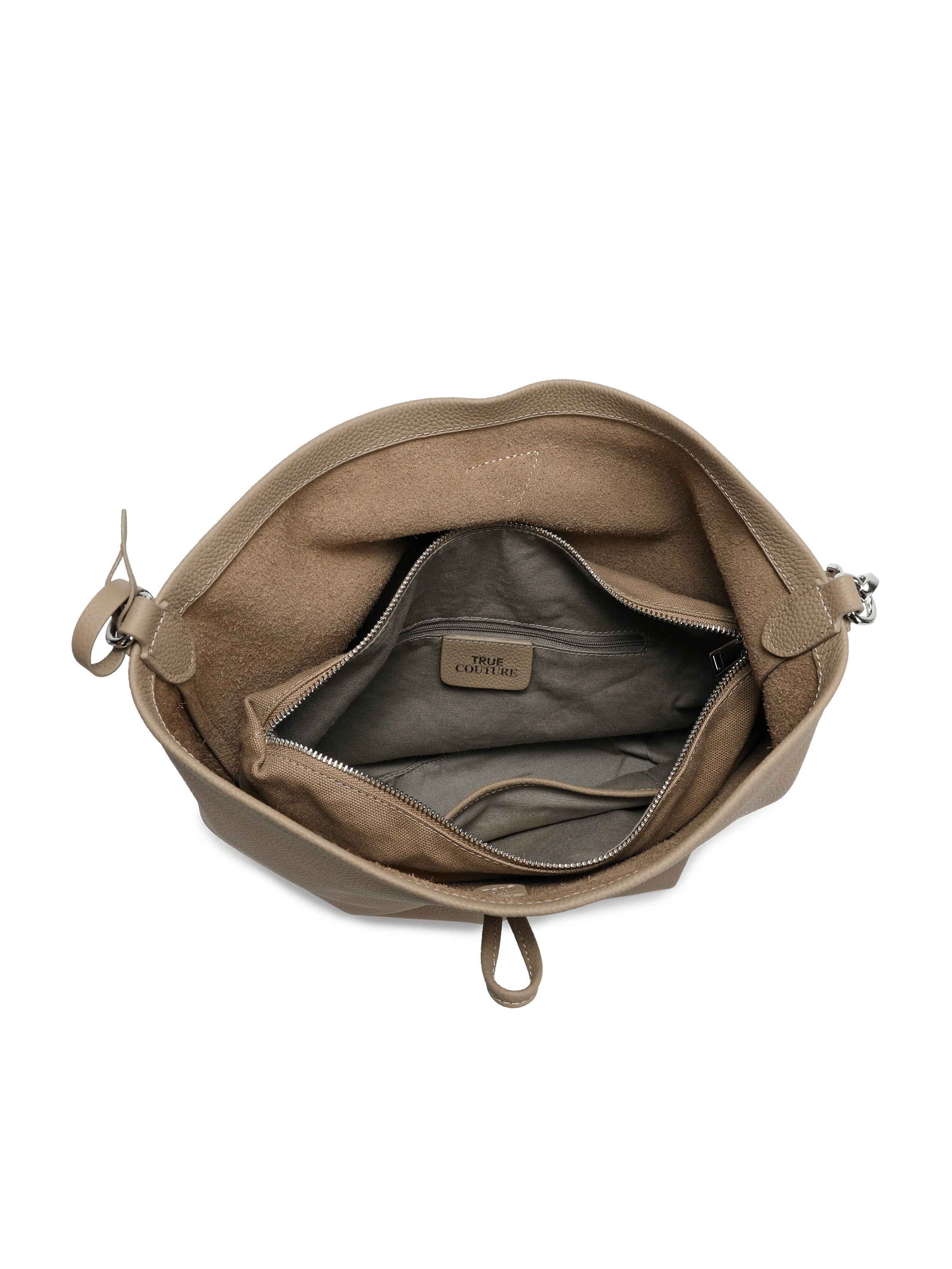 The Solenne Soft Hobo – Pebbled Leather Shoulder Bag in Nude