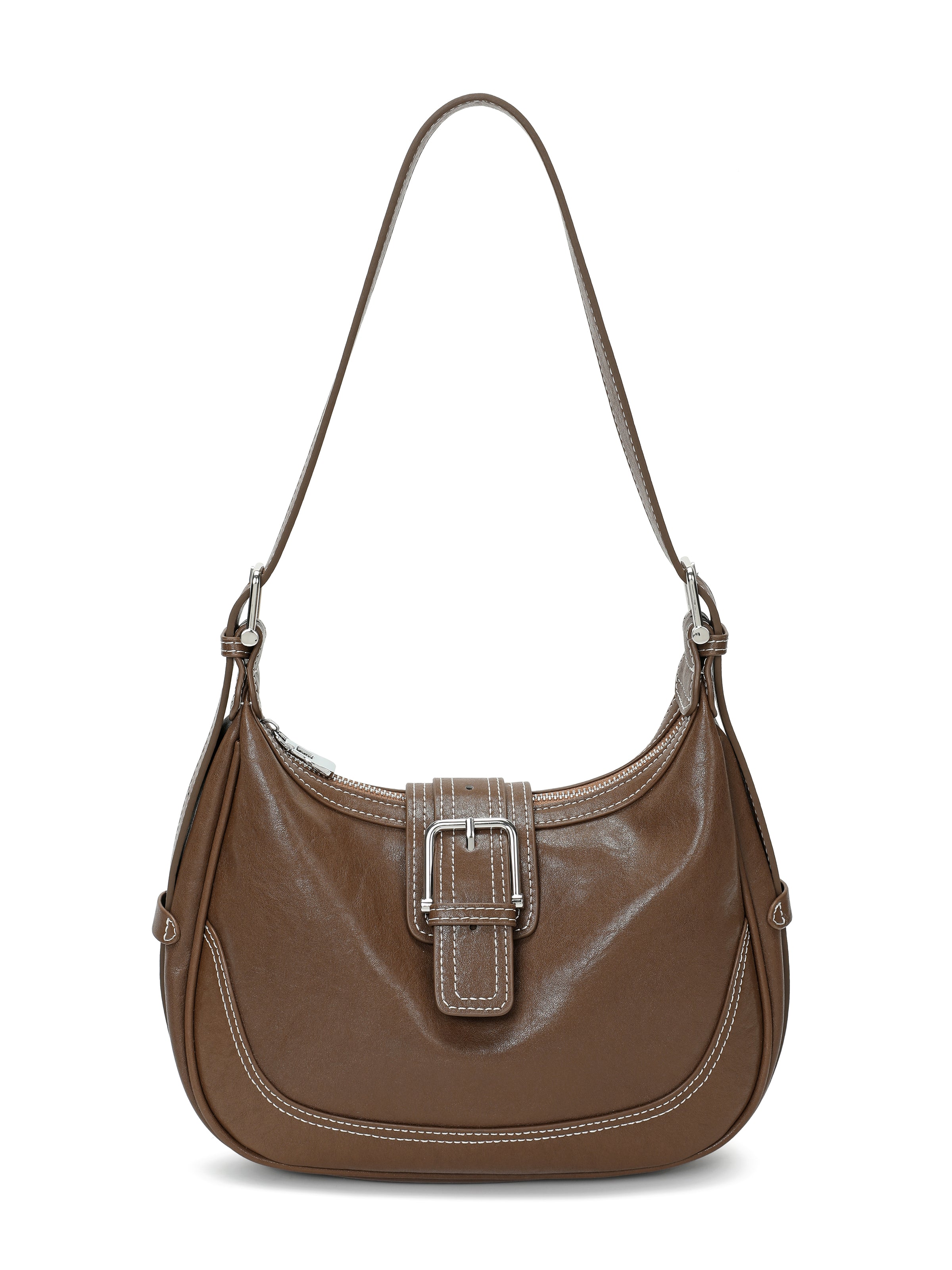 The Harper Saddle Buckle Bag – Vintage Leather in Mocha Brown