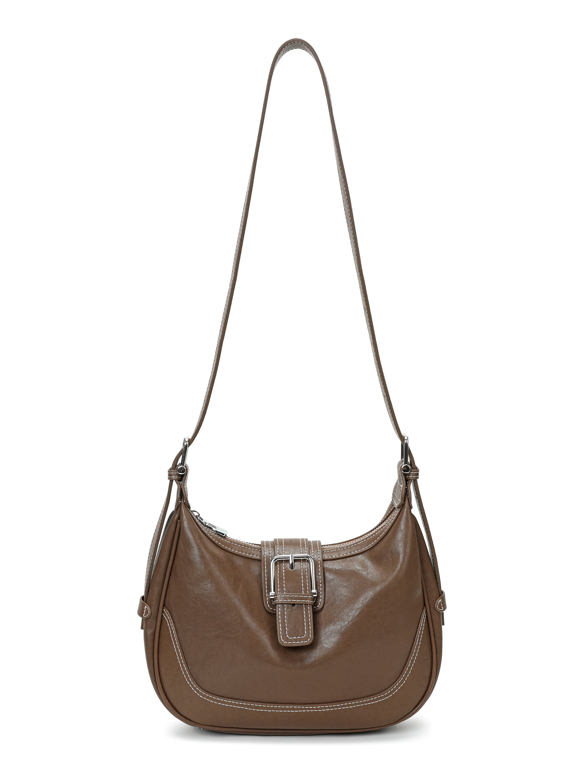 The Harper Saddle Buckle Bag – Vintage Leather in Mocha Brown