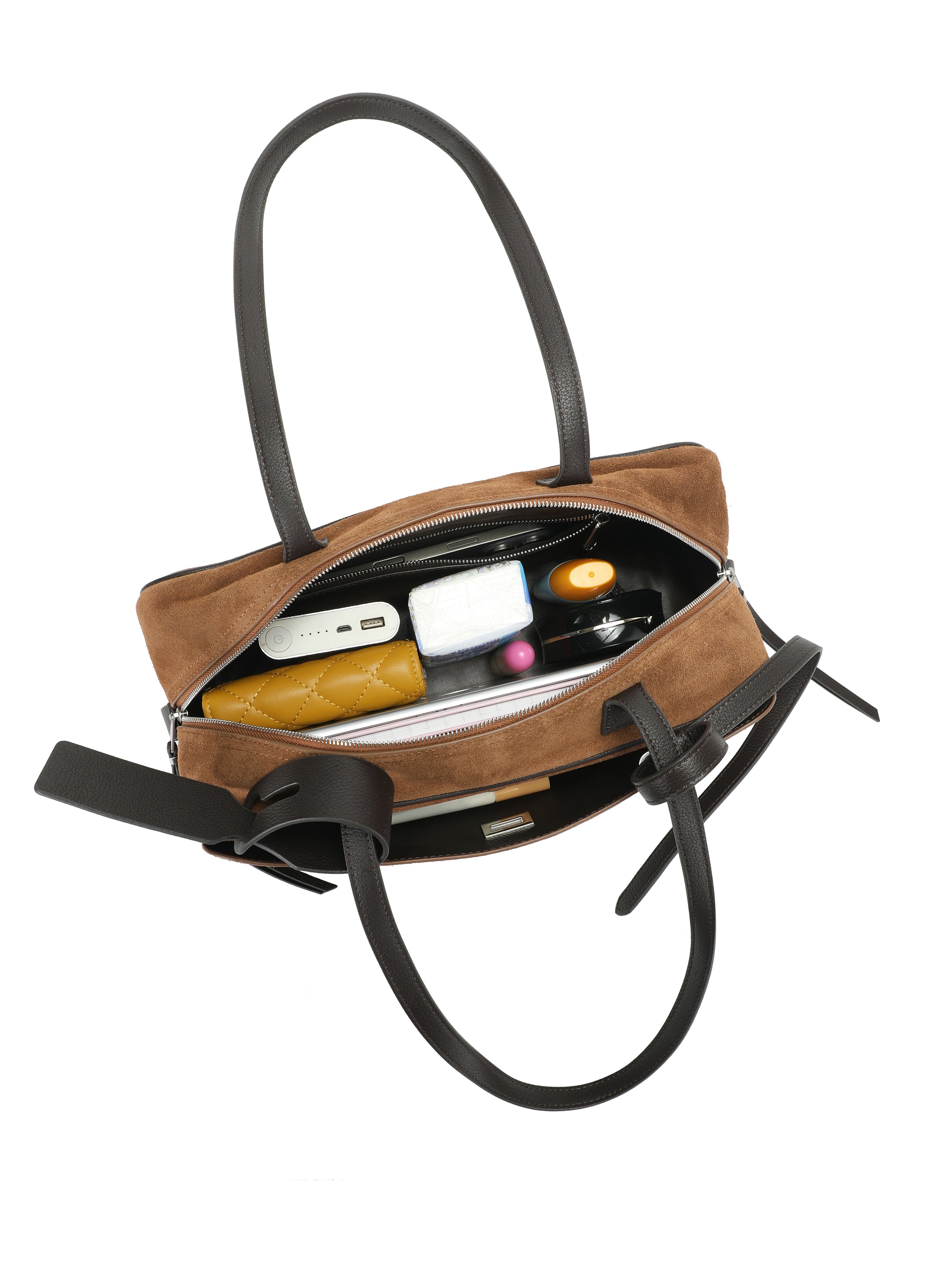 Suede Shoulder Strap Bag | The Arden Zip by True Couture